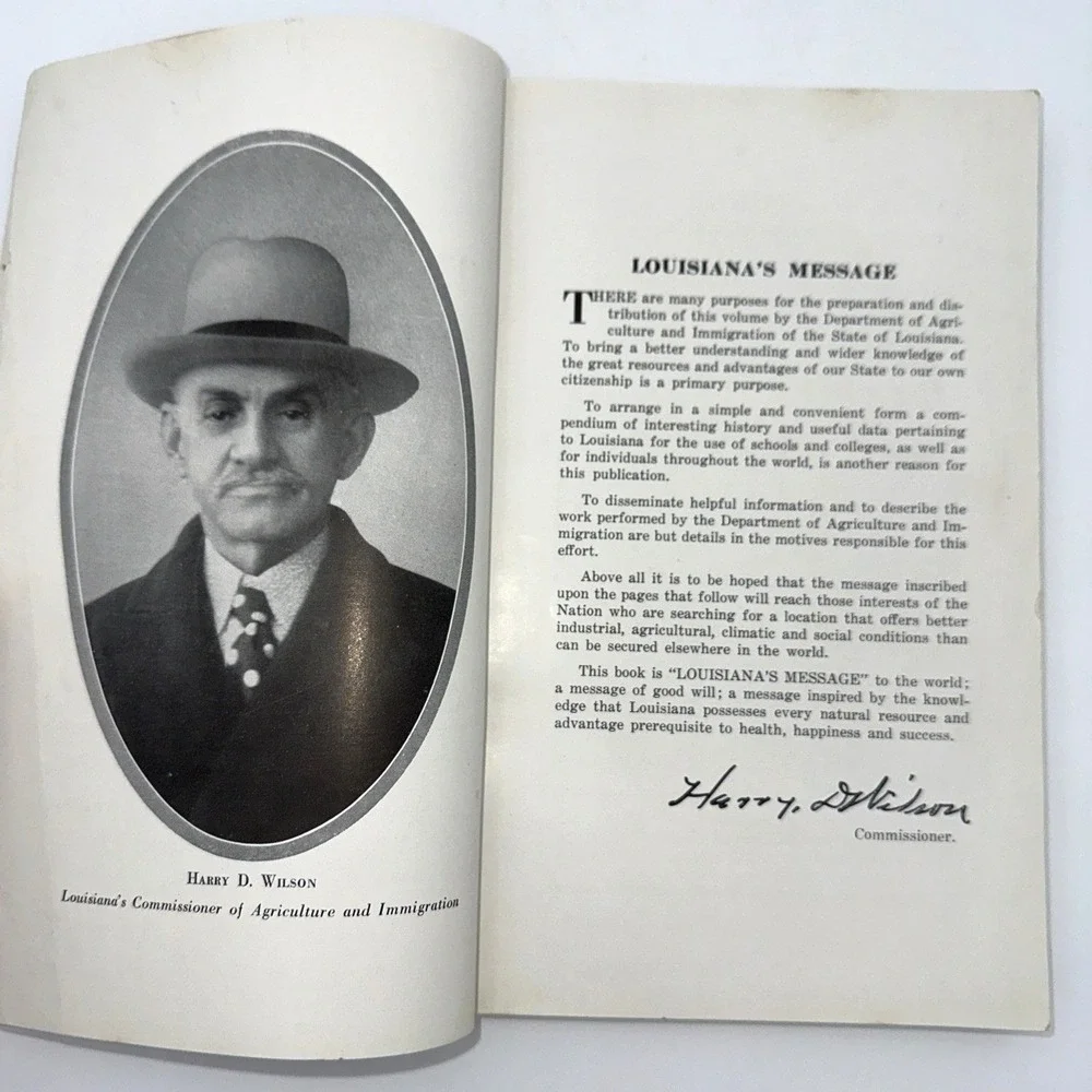Louisiana's Message Book 1930-31 Huey P Long Art Deco Cover Vintage History